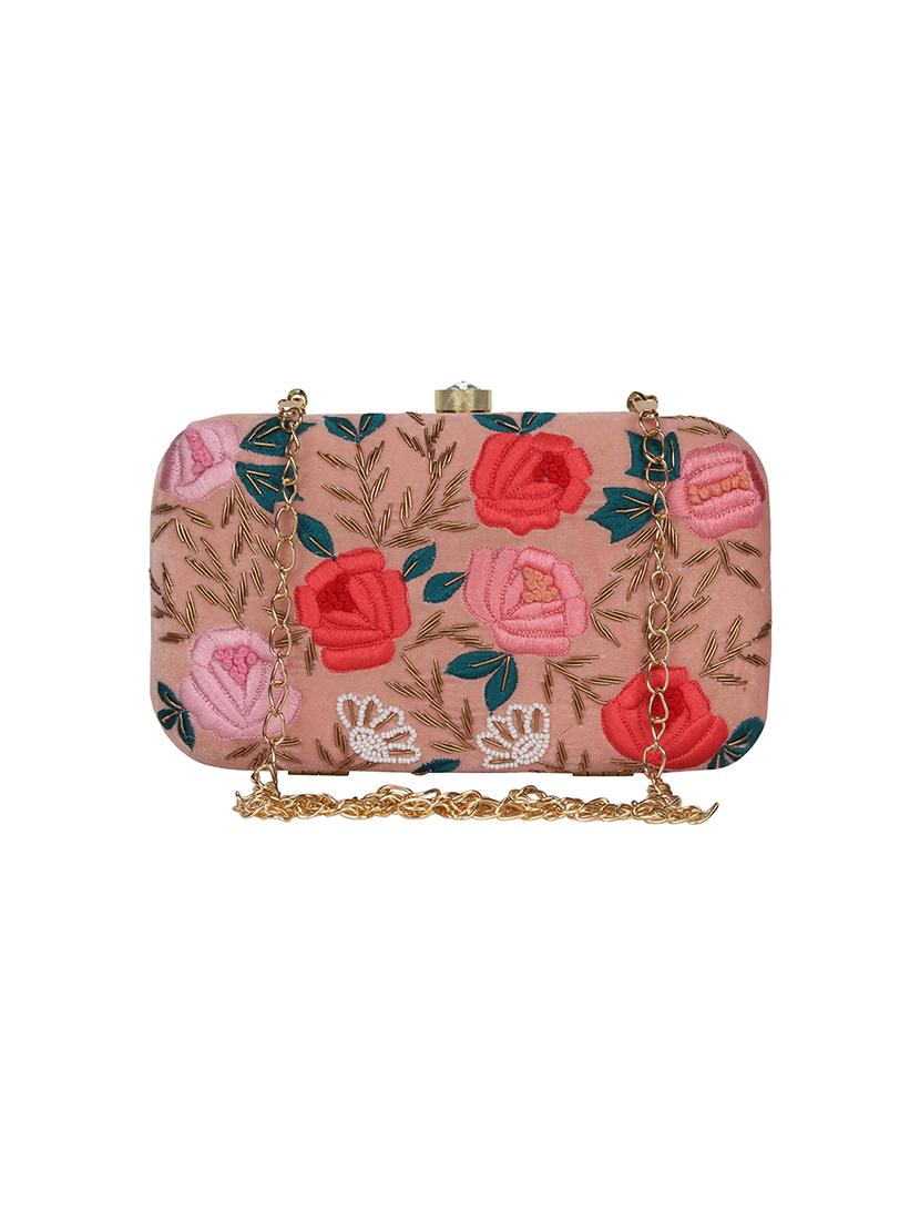 pink velvet box clutch - 16939291 -  Zoom Image - 0