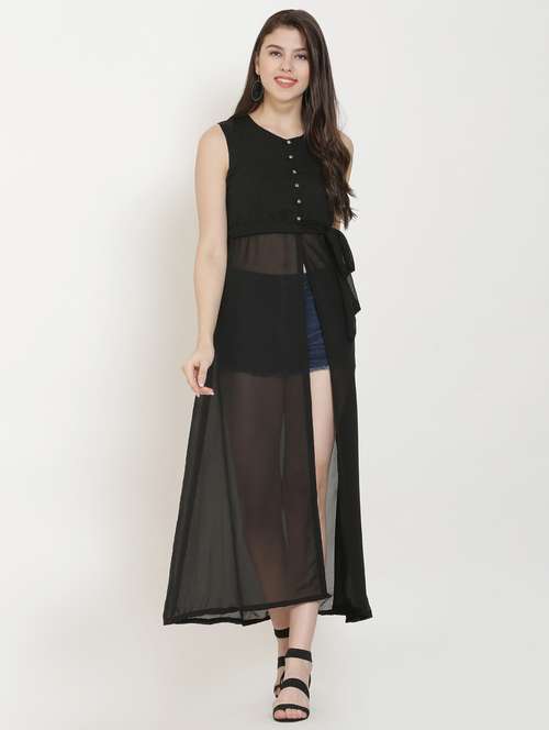 front slit maxi tunic - 16940144 - Standard Image - 0