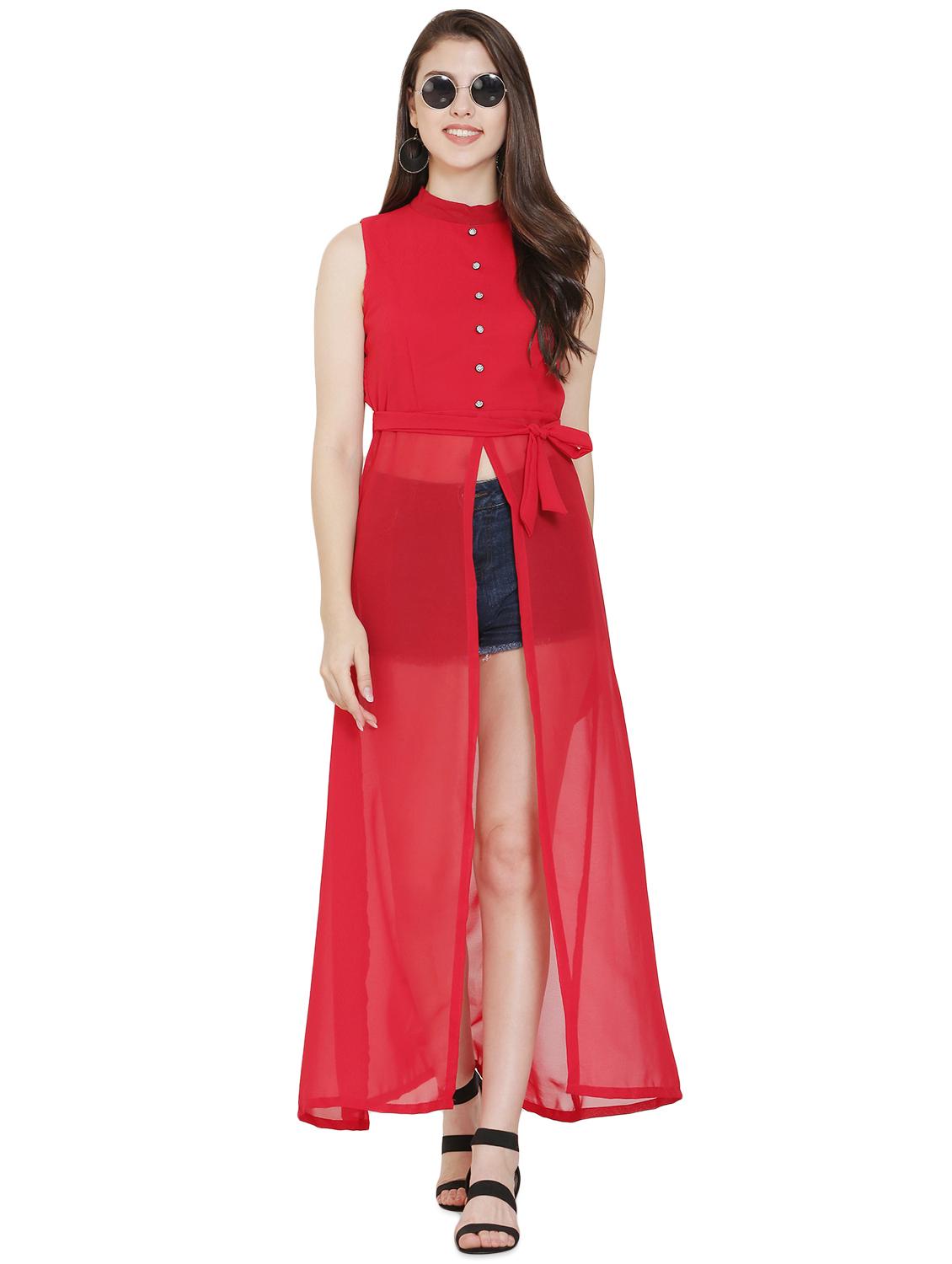 front slit maxi tunic - 16940146 - Zoom Image - 0