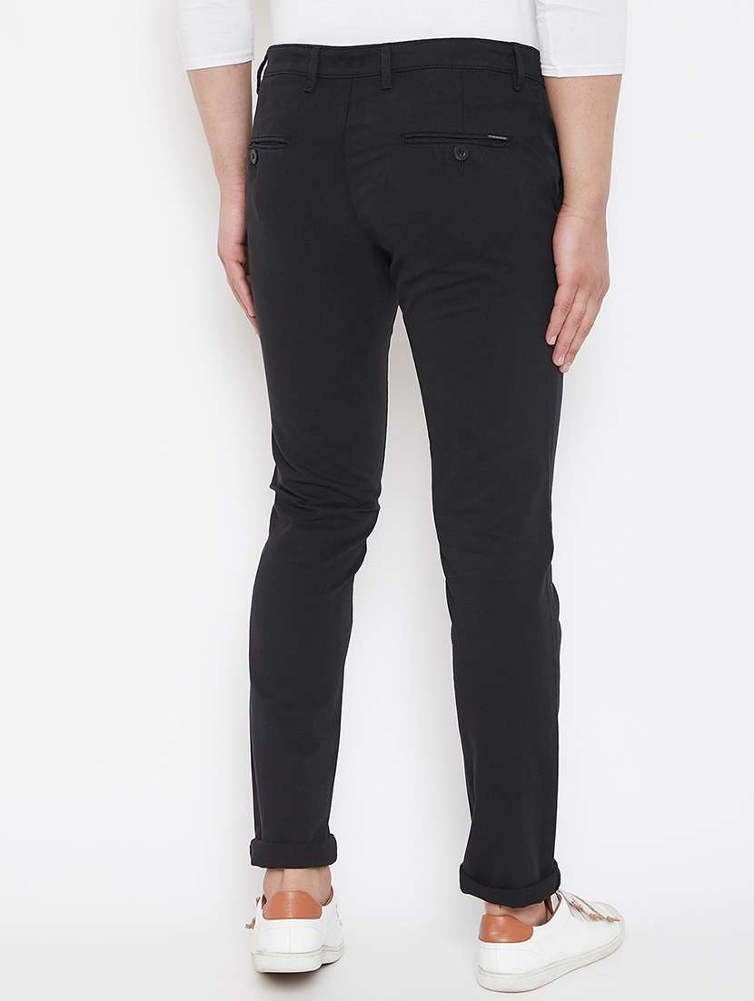 black solid chinos - 16941120 - Standard Image - 2