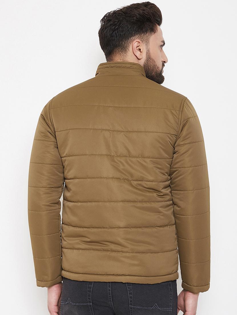 brown solid quilted jacket - 16941151 - Standard Image - 2