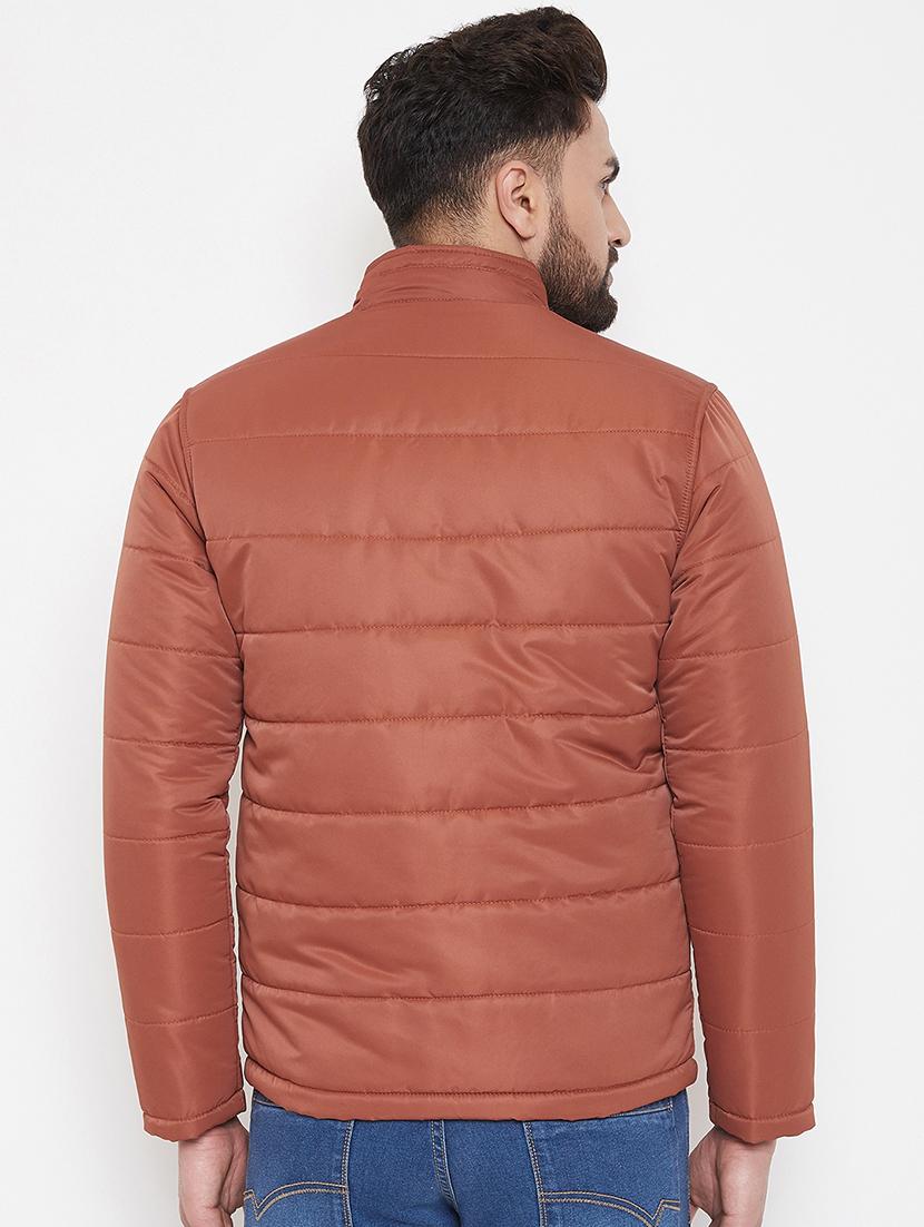 orange solid quilted jacket - 16941152 - Standard Image - 2