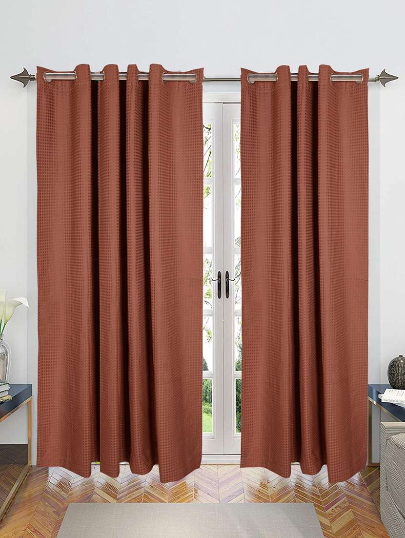 decorative waffle design cotton yarn eyelet door curtains  
