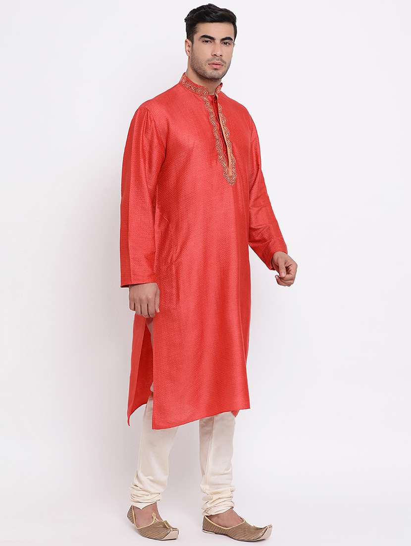 men self design mandarin neck long kurta - 16942369 -  Standard Image - 2