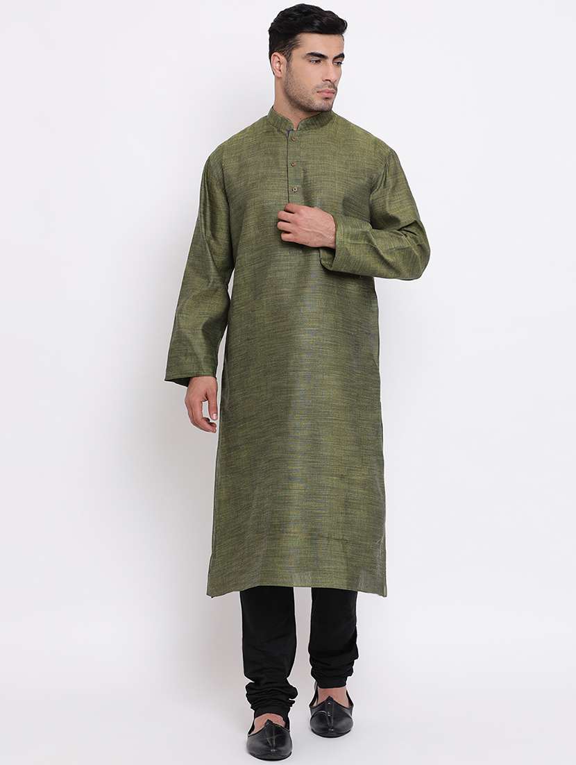 green solid long kurta - 16942375 - Zoom Image - 0