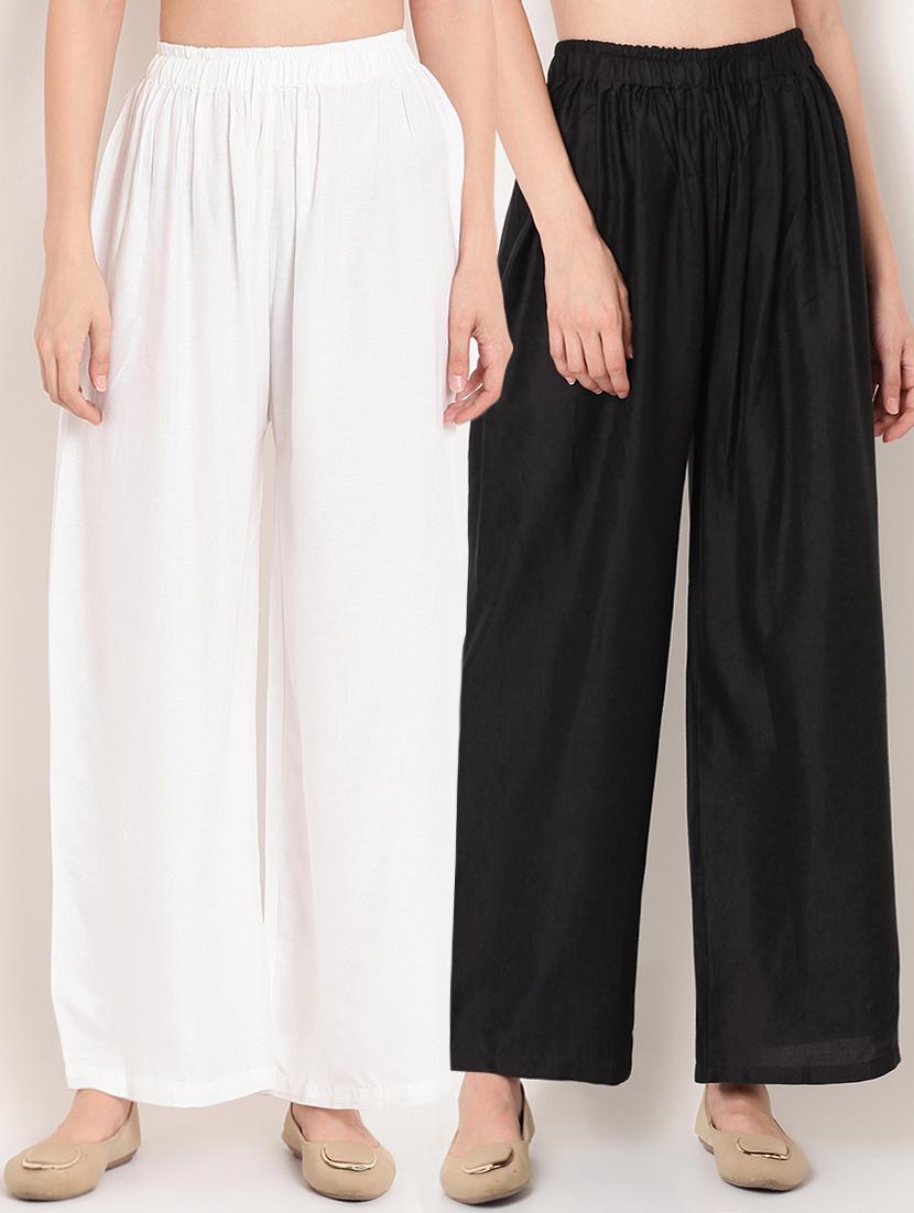 set of 2 solid rayon palazzo - 16943108 -  Zoom Image - 0