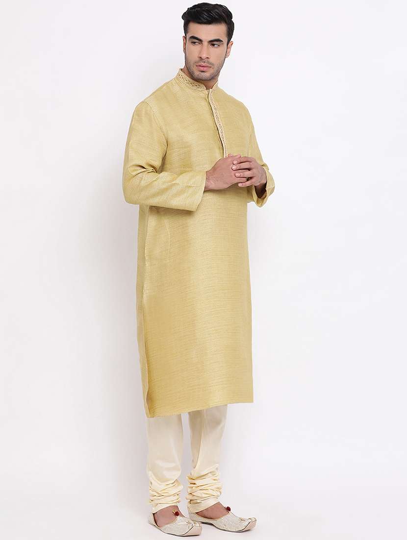 yellow self design kurta churidar set - 16943229 -  Standard Image - 2