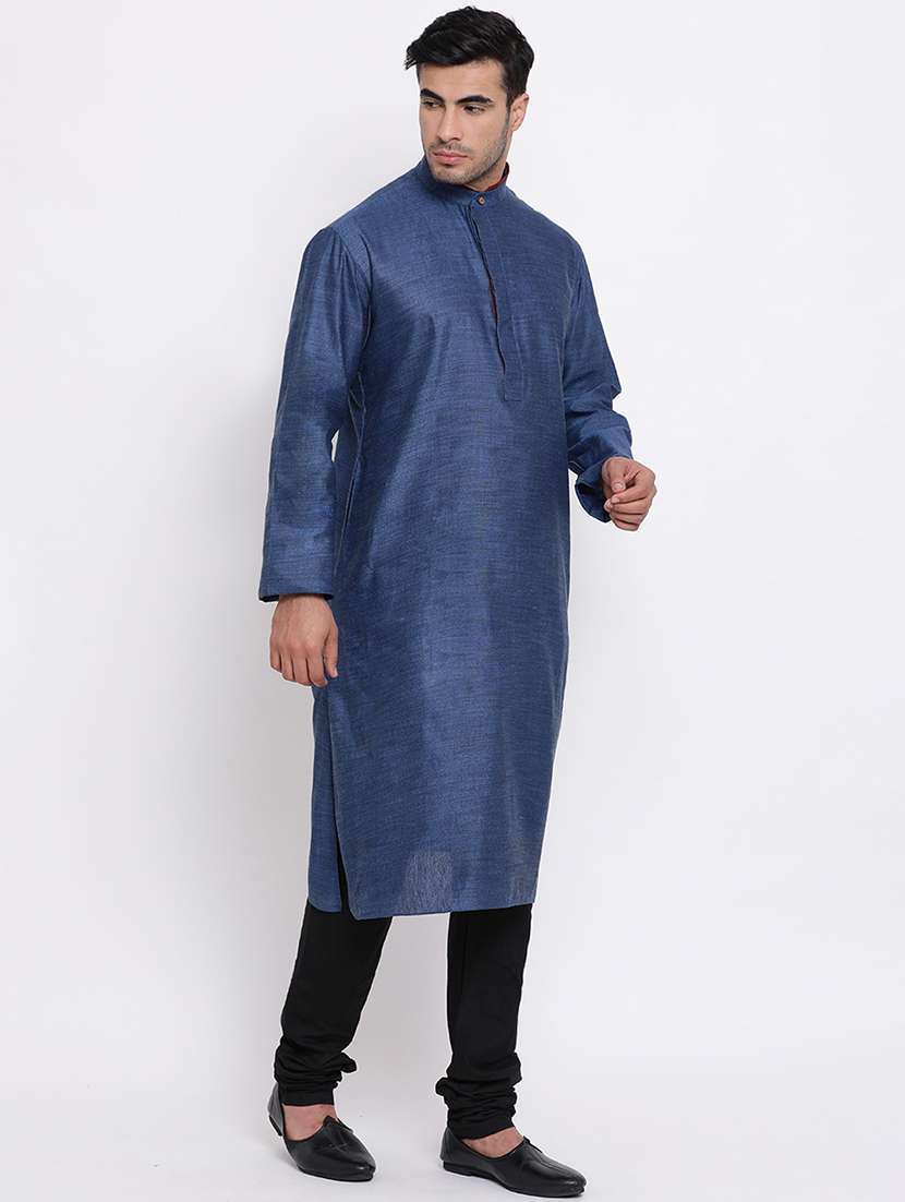 navy blue solid kurta churidar set - 16943231 -  Standard Image - 2
