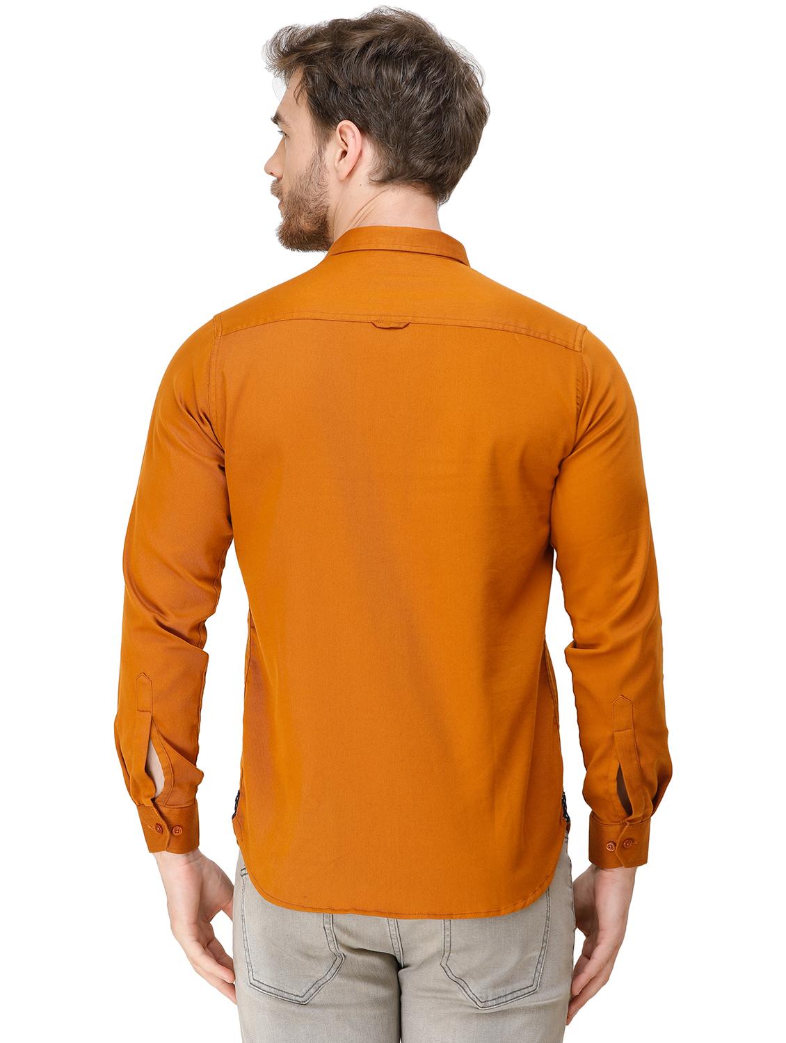 orange solid casual shirt - 16943395 - Standard Image - 2