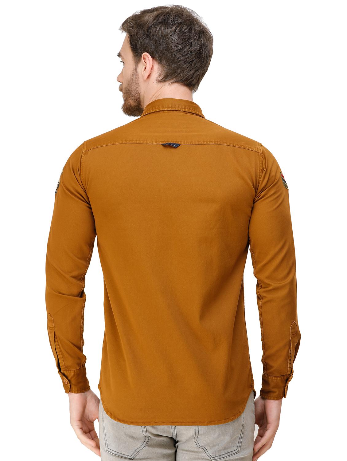 orange solid casual shirt - 16943404 - Standard Image - 2