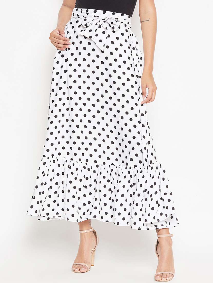 tie front polka dot flared dress 