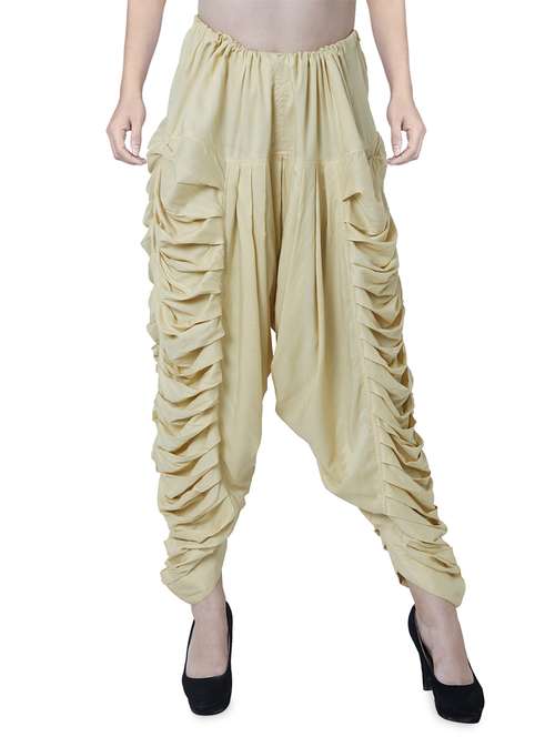 beige rayon dhoti salwar salwars - 16944011 - Standard Image - 0