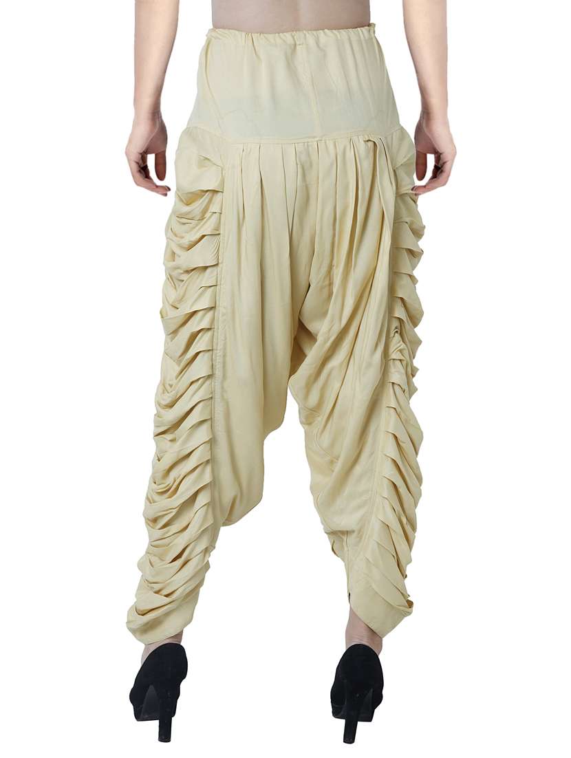 beige rayon dhoti salwar salwars - 16944011 - Standard Image - 2