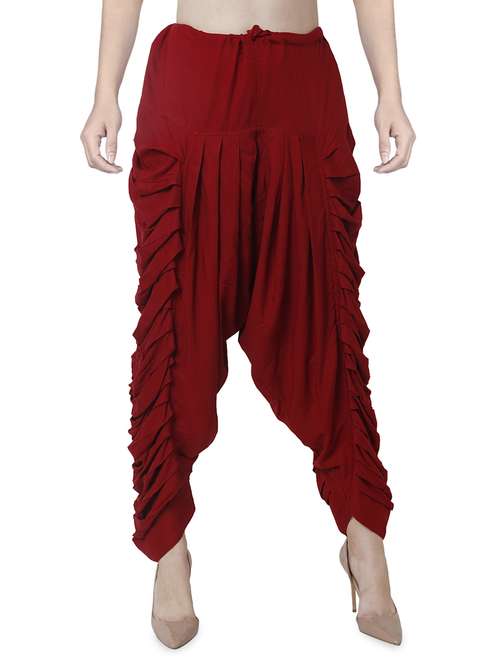red rayon dhoti salwar salwars - 16944012 -  Standard Image - 0