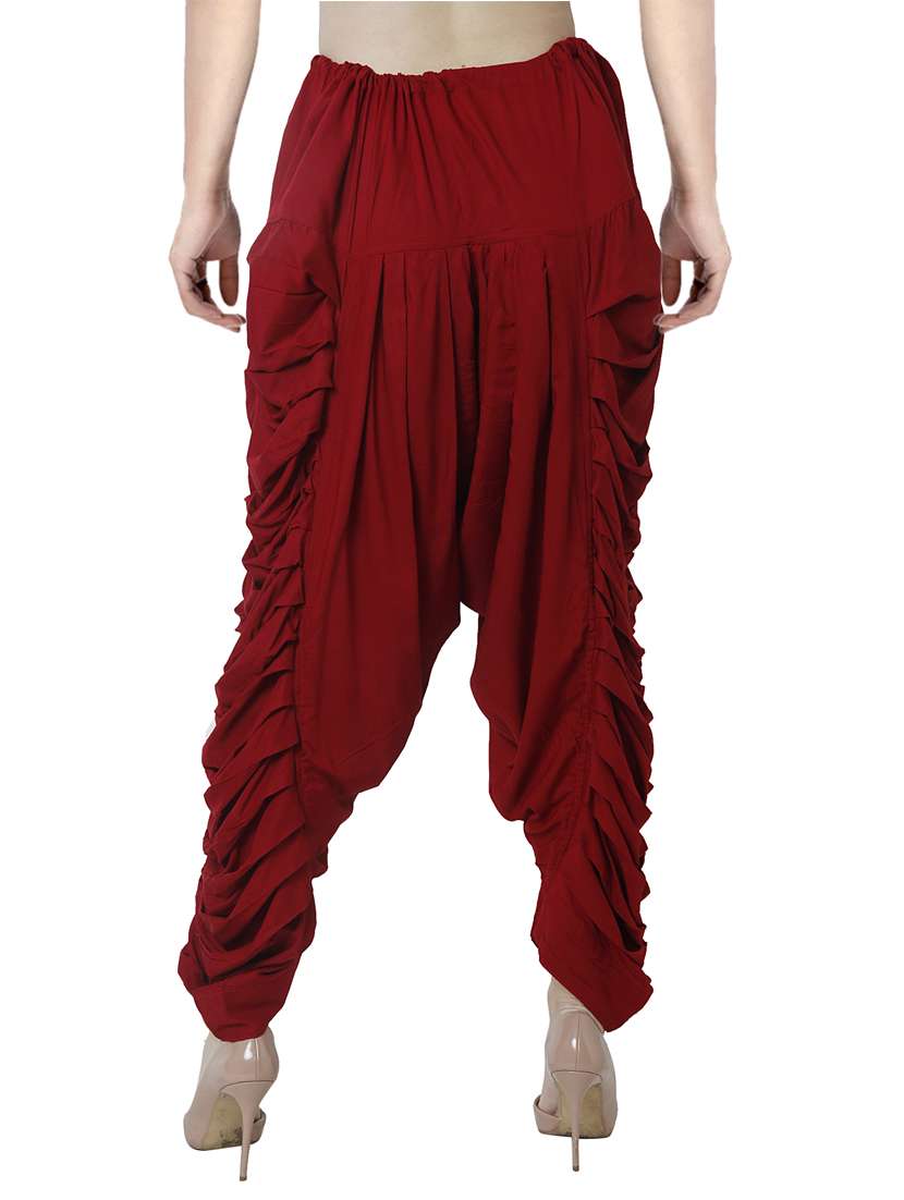red rayon dhoti salwar salwars - 16944012 - Standard Image - 2