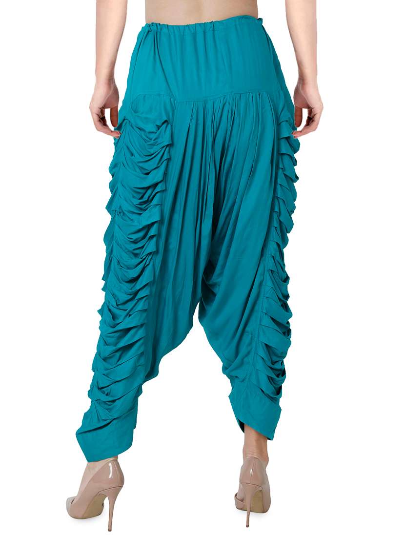 Green Rayon Dhoti Salwar Salwars - 16944013 -  Standard Image - 2