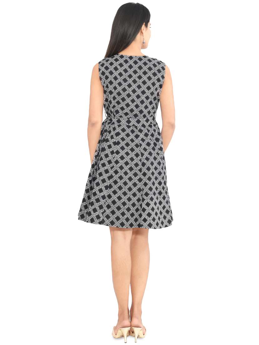 women's fit & flare checks dress - 16944199 -  Standard Image - 2