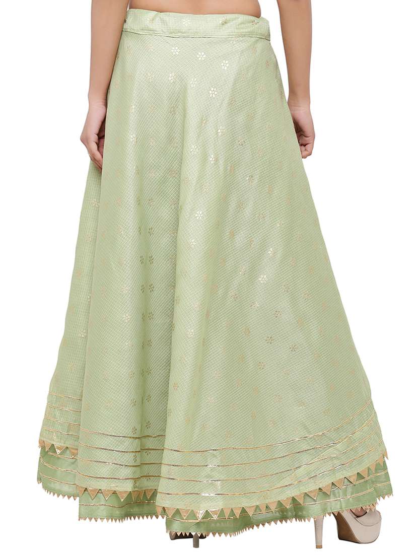 green cotton flared skirt - 16944566 -  Standard Image - 2