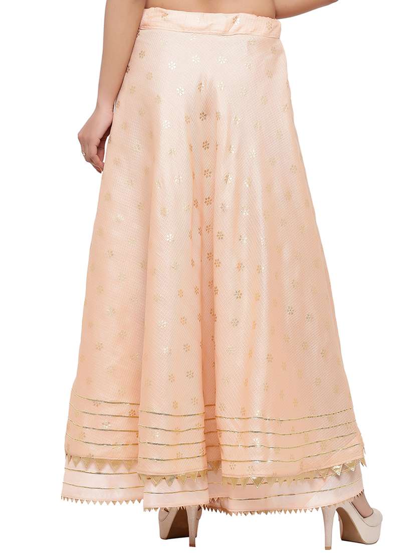peach cotton flared skirt - 16944568 -  Standard Image - 2