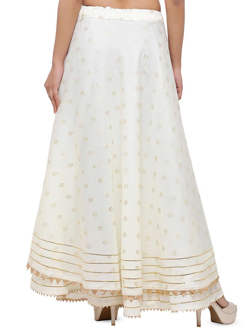 white cotton flared skirt - 16944569 -  Standard Image - 2