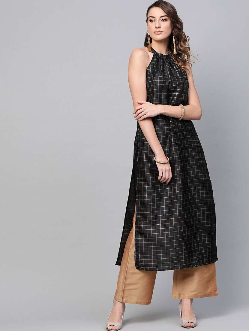 checkered a-line kurta