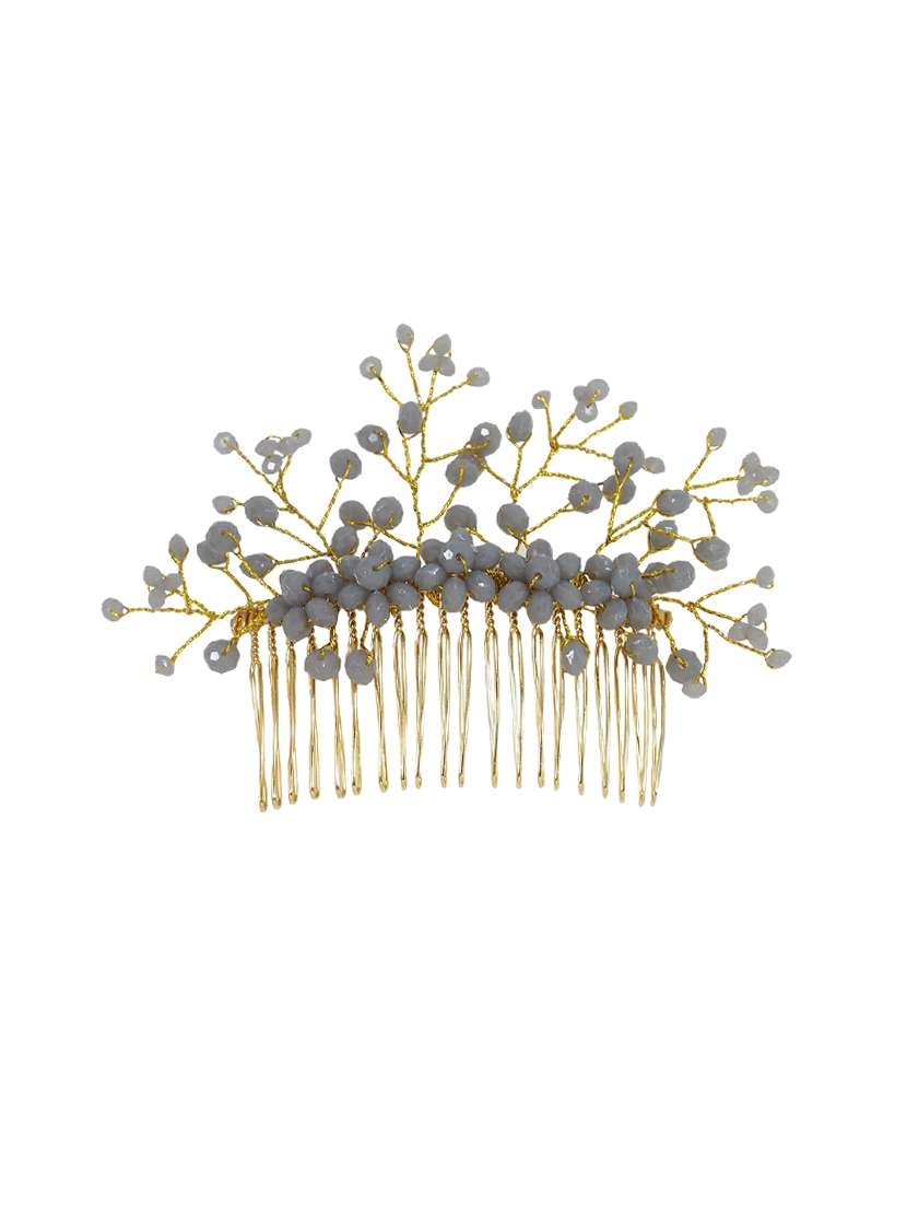 rajkanya gold plated hair clip comb