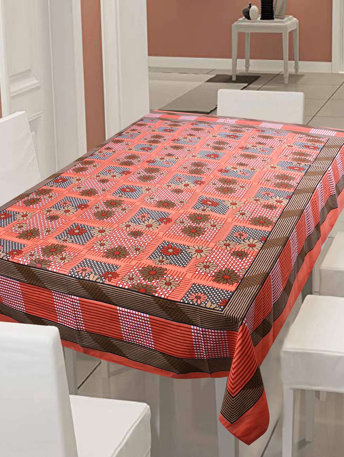 cotton jaipuri print 6 to 8 seater table cloth cover