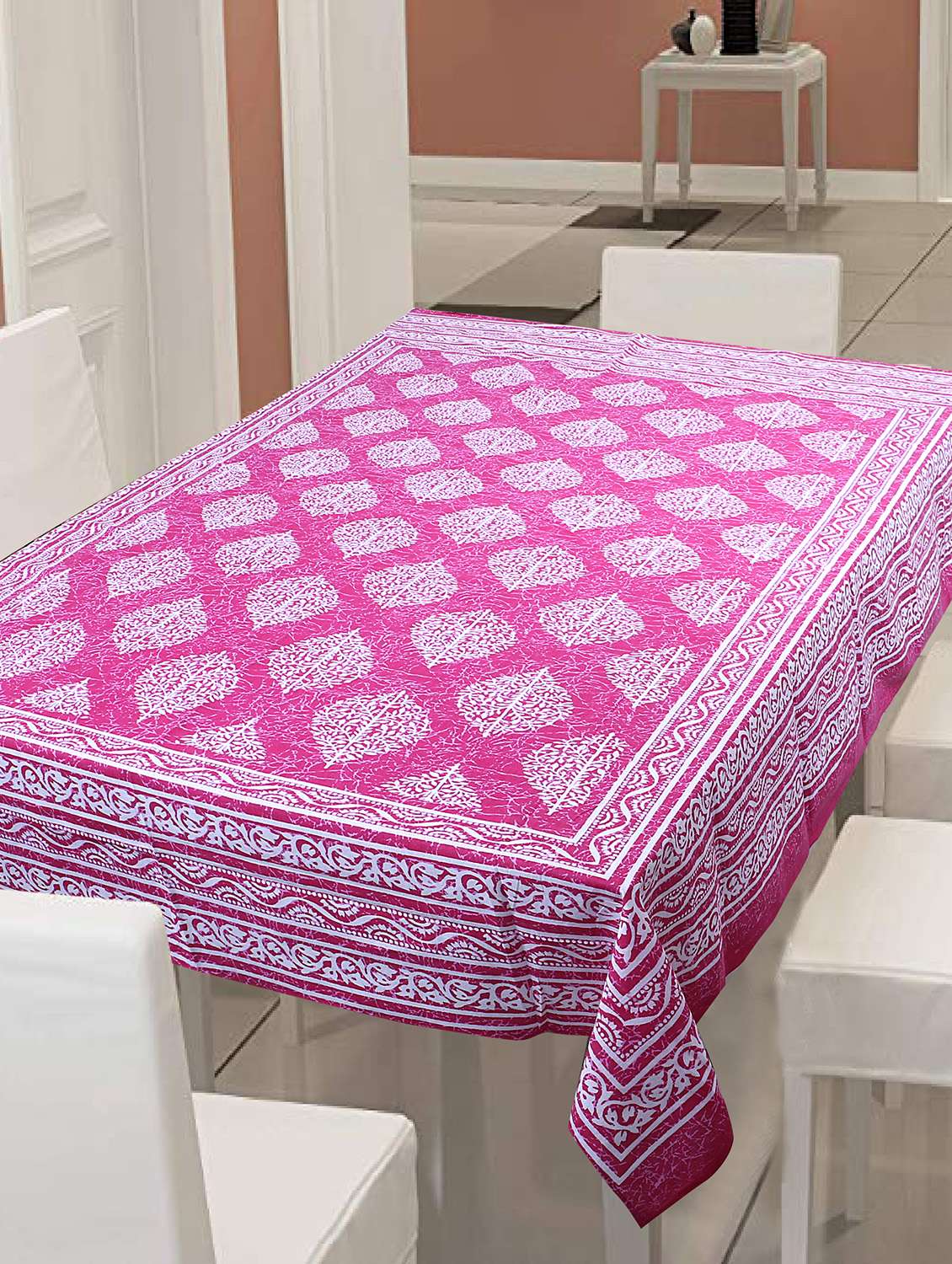 cotton jaipuri print 6 to 8 seater table cloth cover