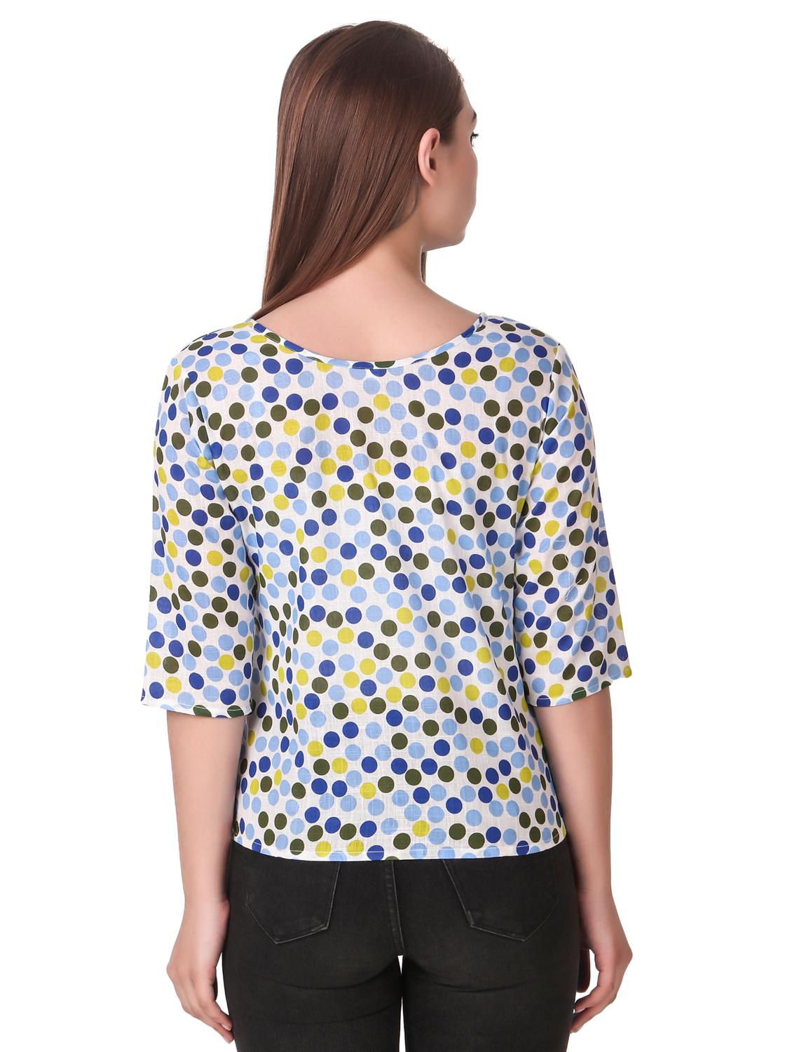 round neck polka dot top - 16949499 - Standard Image - 2