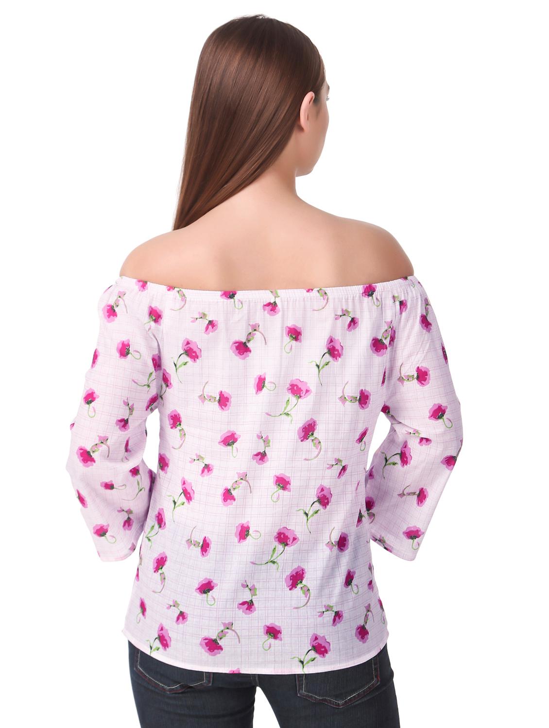 off shoulder floral top - 16949508 - Standard Image - 2