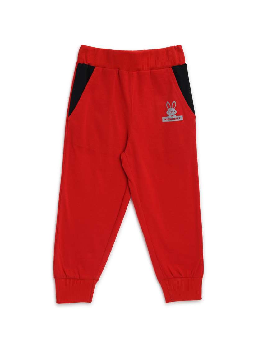 red cotton joggers trouser
