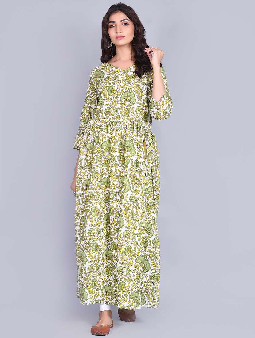 floral angrakha kurta