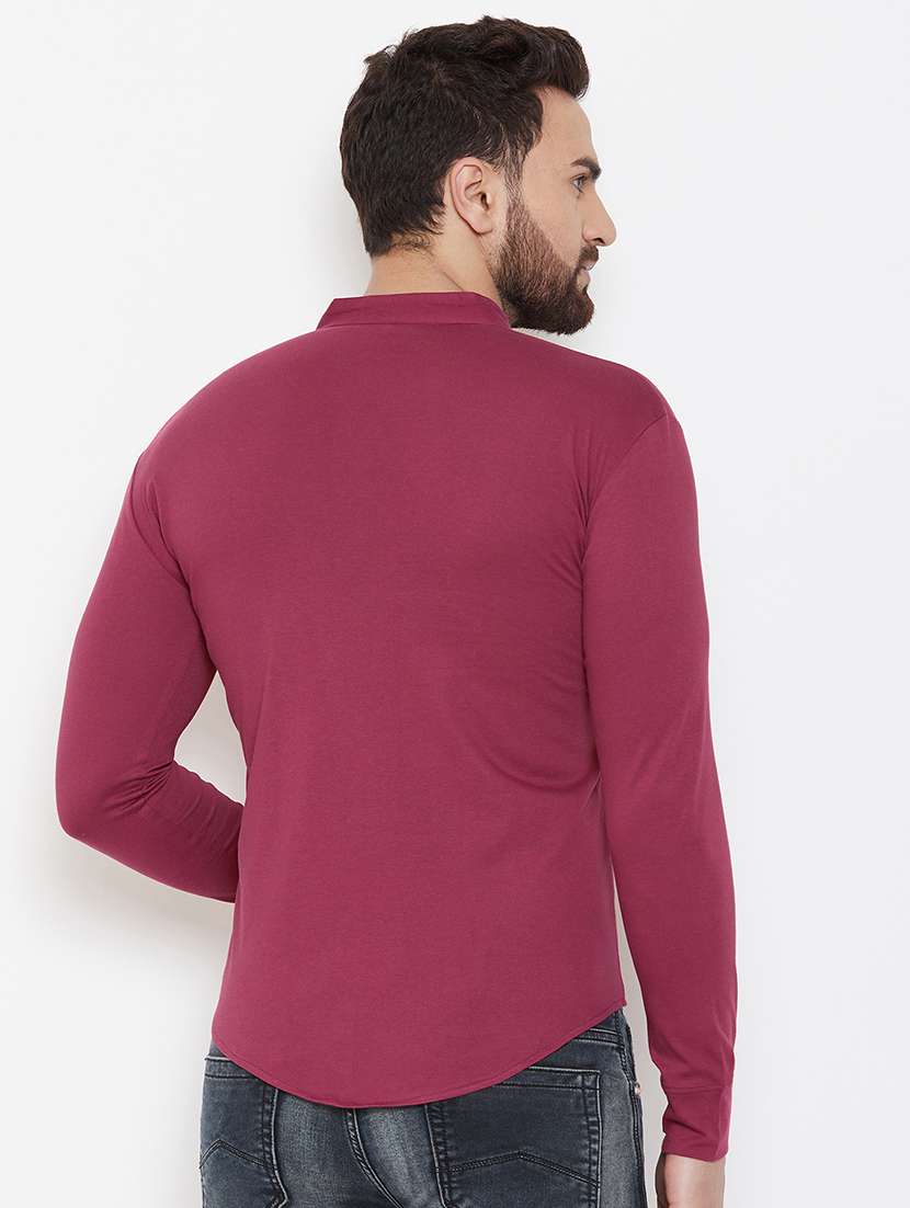 red solid casual shirt - 16952430 -  Standard Image - 2