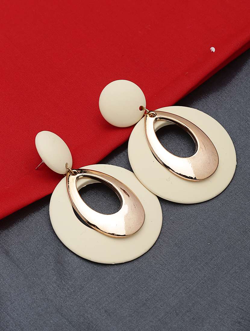 white metal drop earring
