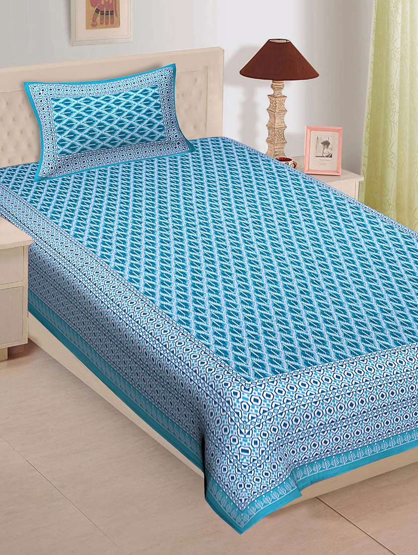 cotton single bedsheet with 1 pillow cover