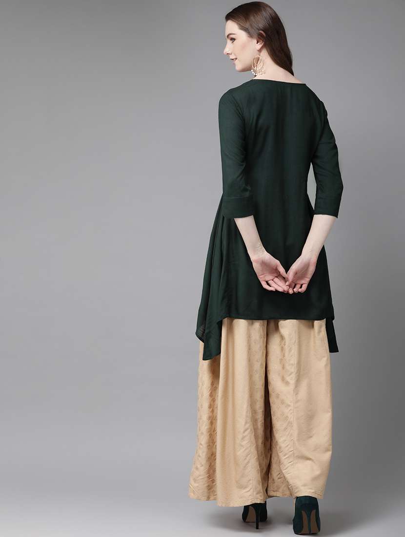 solid asymmetric kurti - 16953131 -  Standard Image - 2
