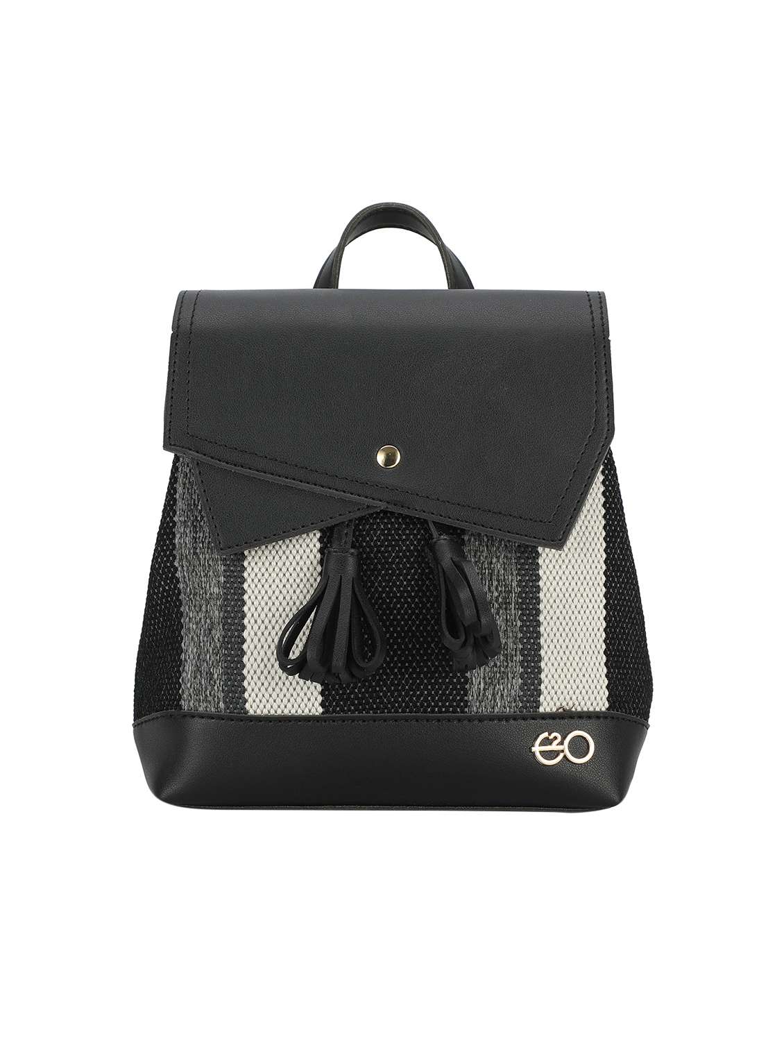 black leatherette (pu) regular backpack