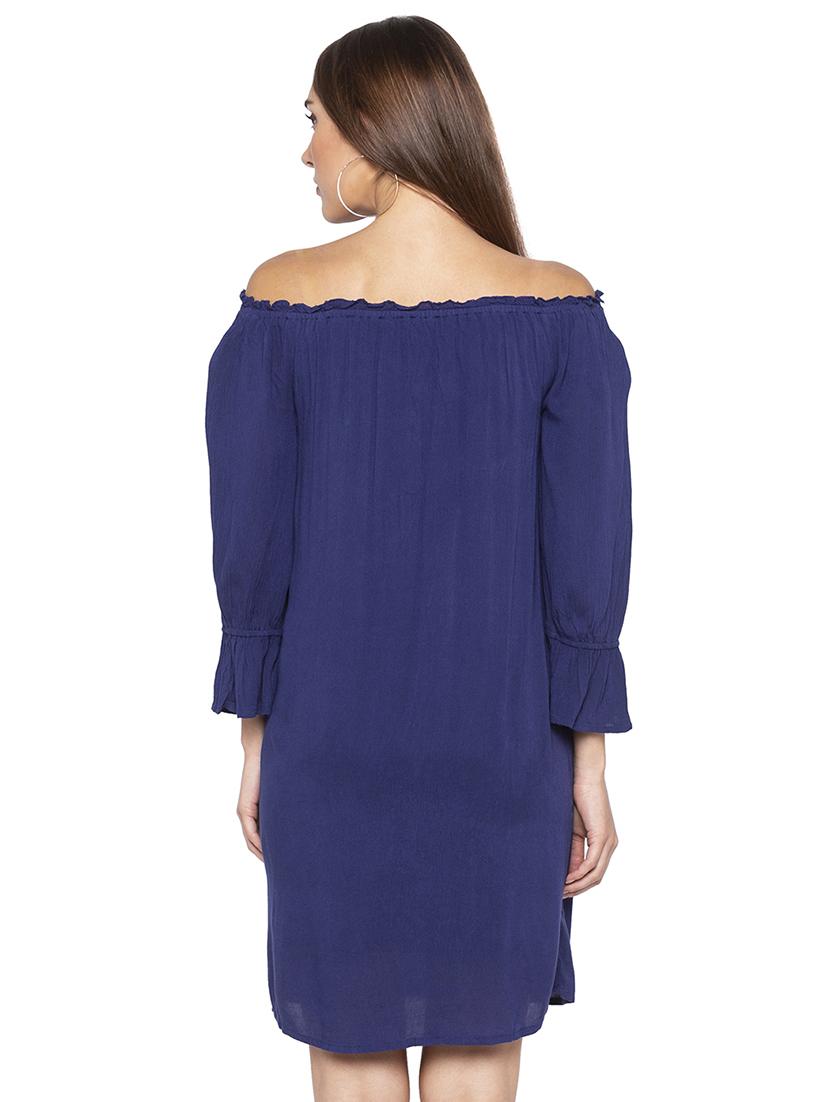 embroidered detail off shoulder dress - 16954116 - Standard Image - 2