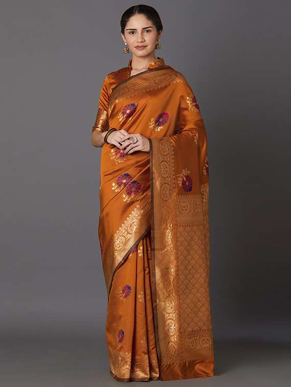 self design banarasi saree with blouse