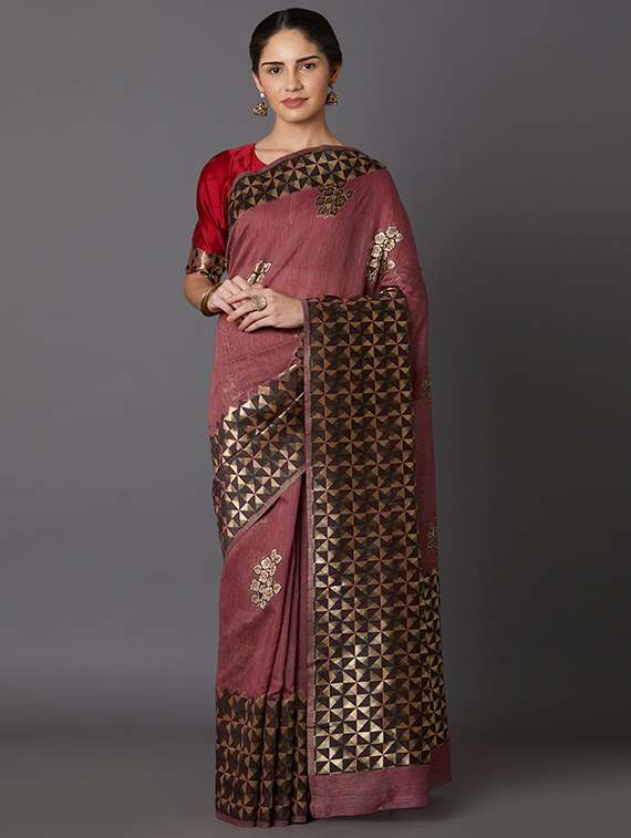 self design banarasi saree with blouse