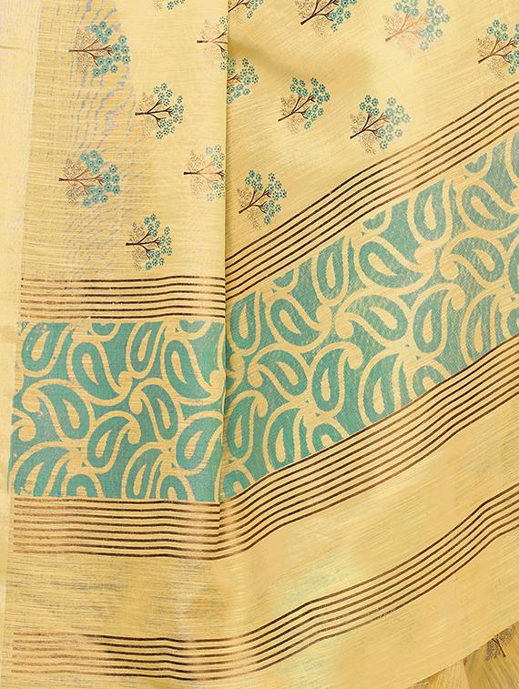 foil printed saree with blouse - 16956001 - Standard Image - 2