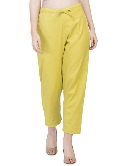 women solids calf length trousers - 16956465 - Standard Image - 0
