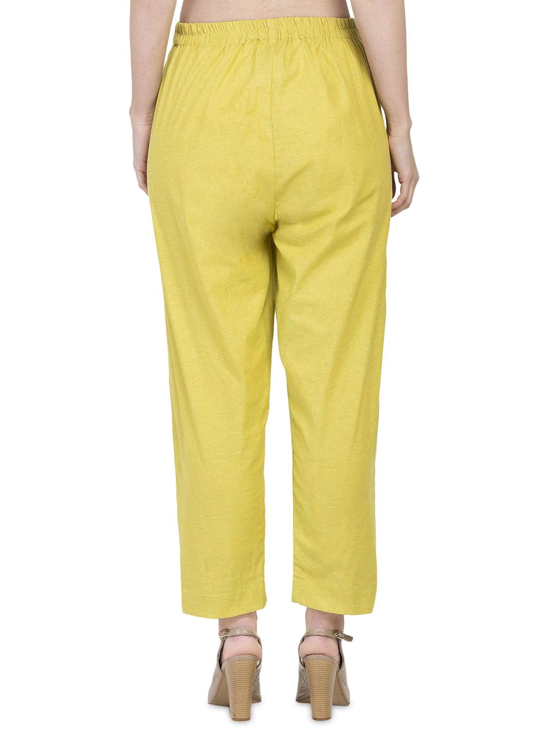 women solids calf length trousers - 16956465 - Standard Image - 2