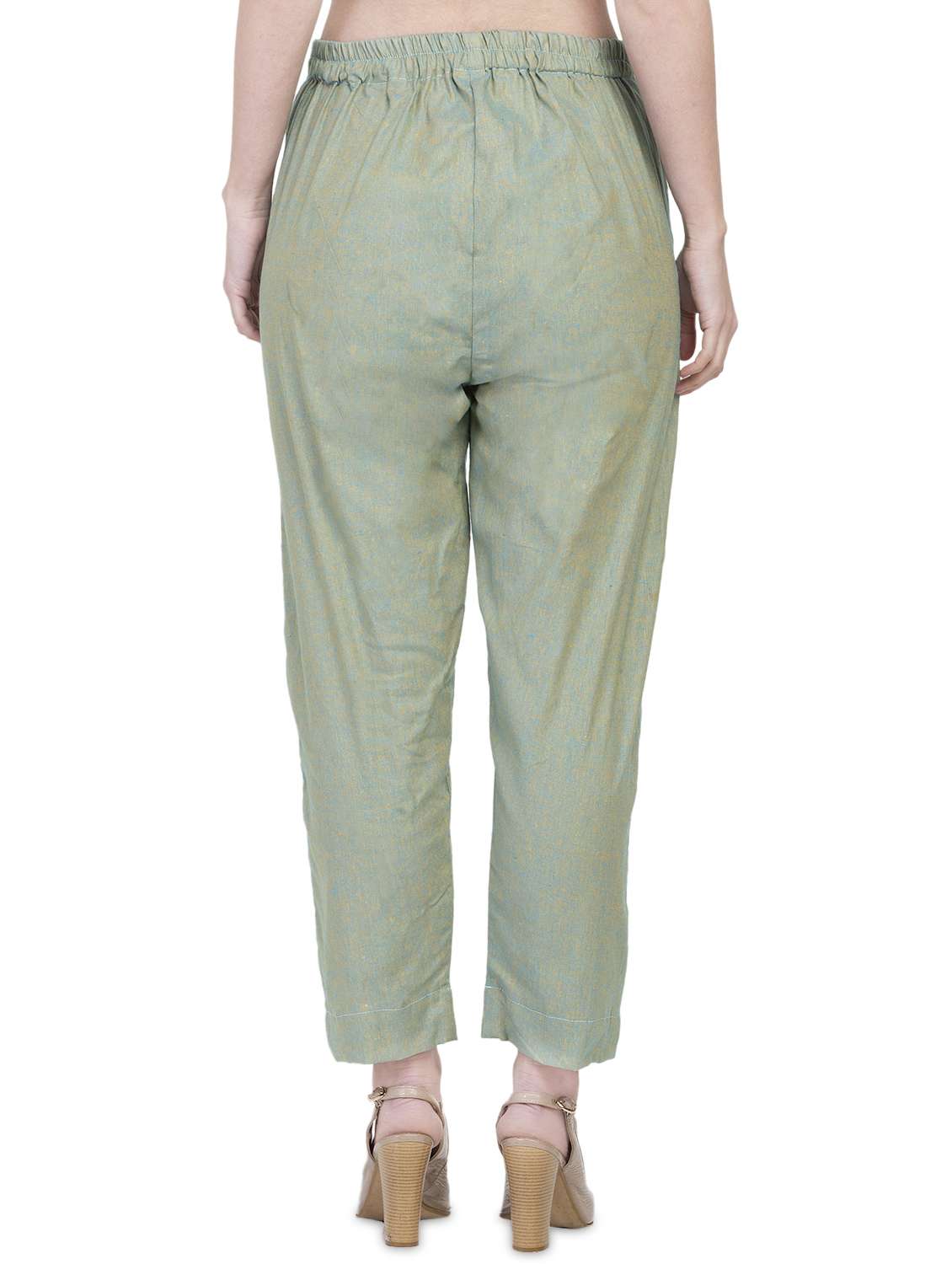 women solids calf length tailored pants - 16956466 - Standard Image - 2