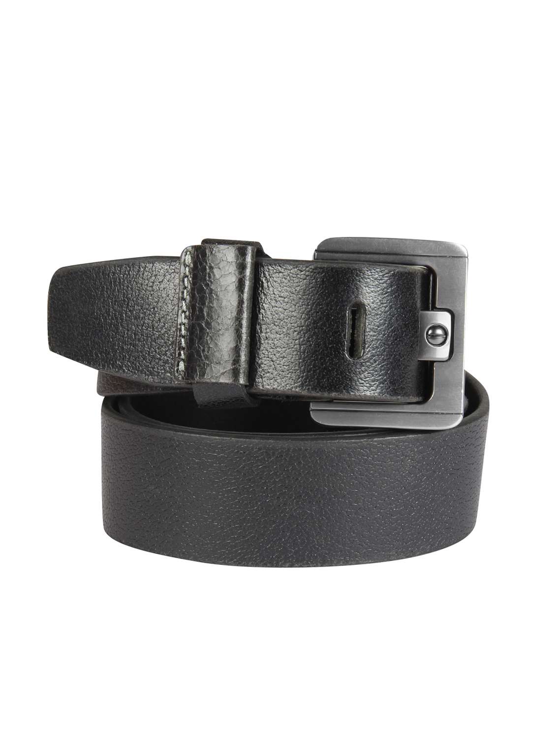 black leather belt