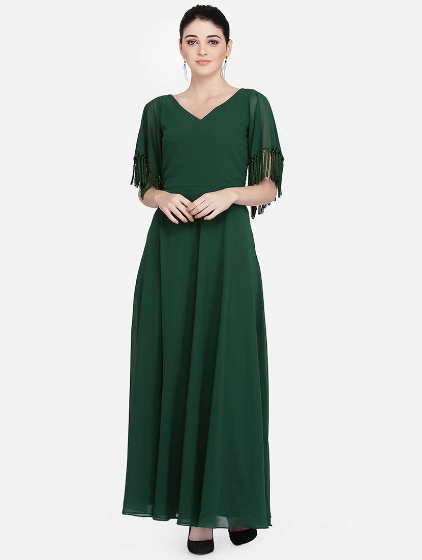 fringe detail maxi dress 