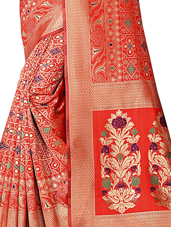 self design patola saree with blouse - 16958391 - Standard Image - 2