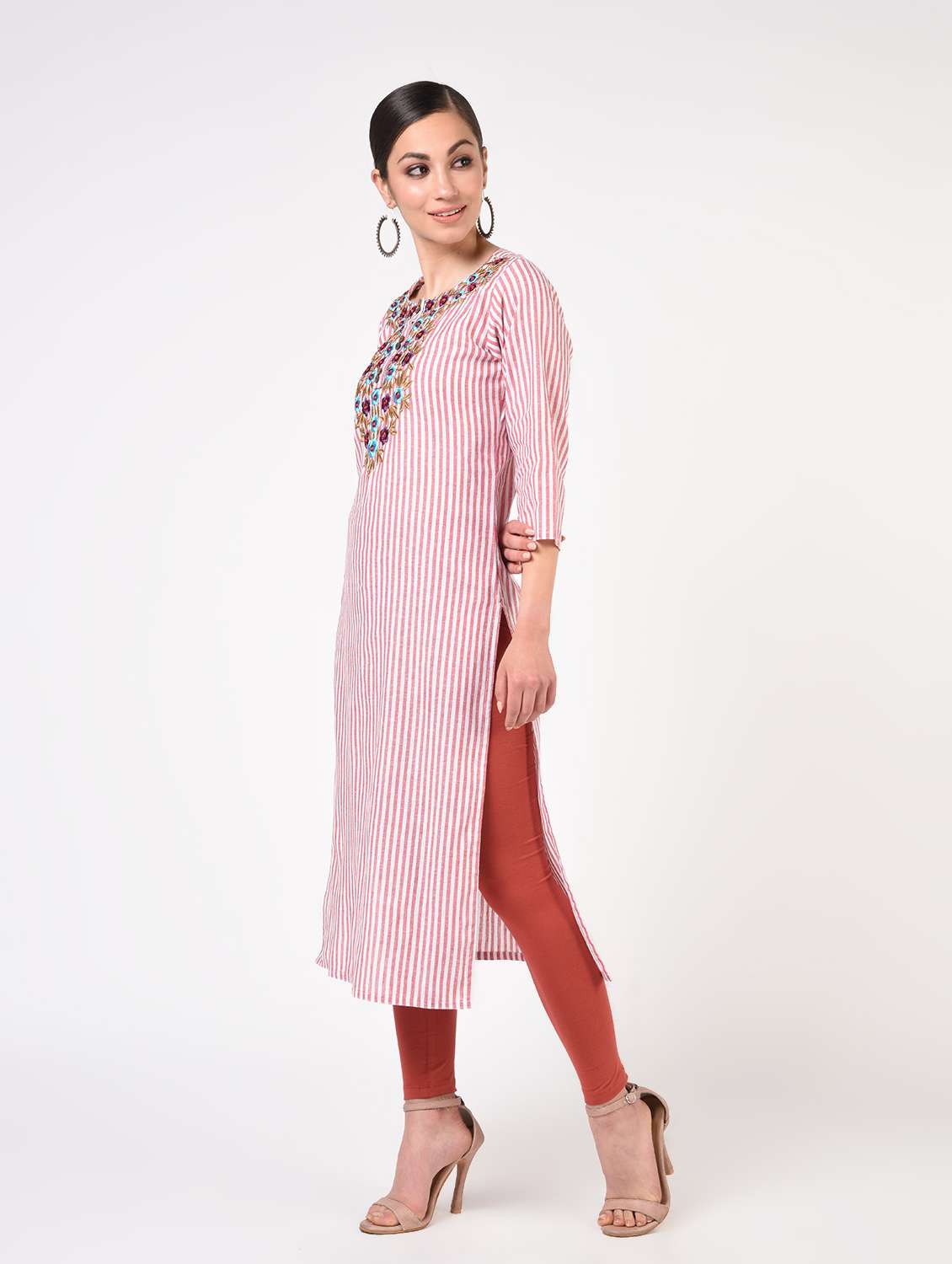 embroidered straight kurta