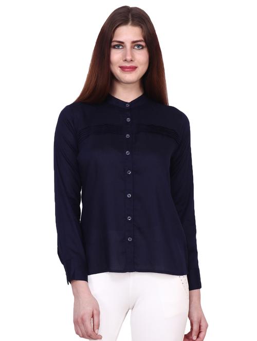 mandarin neck solid shirt  - 16962698 -  Standard Image - 0