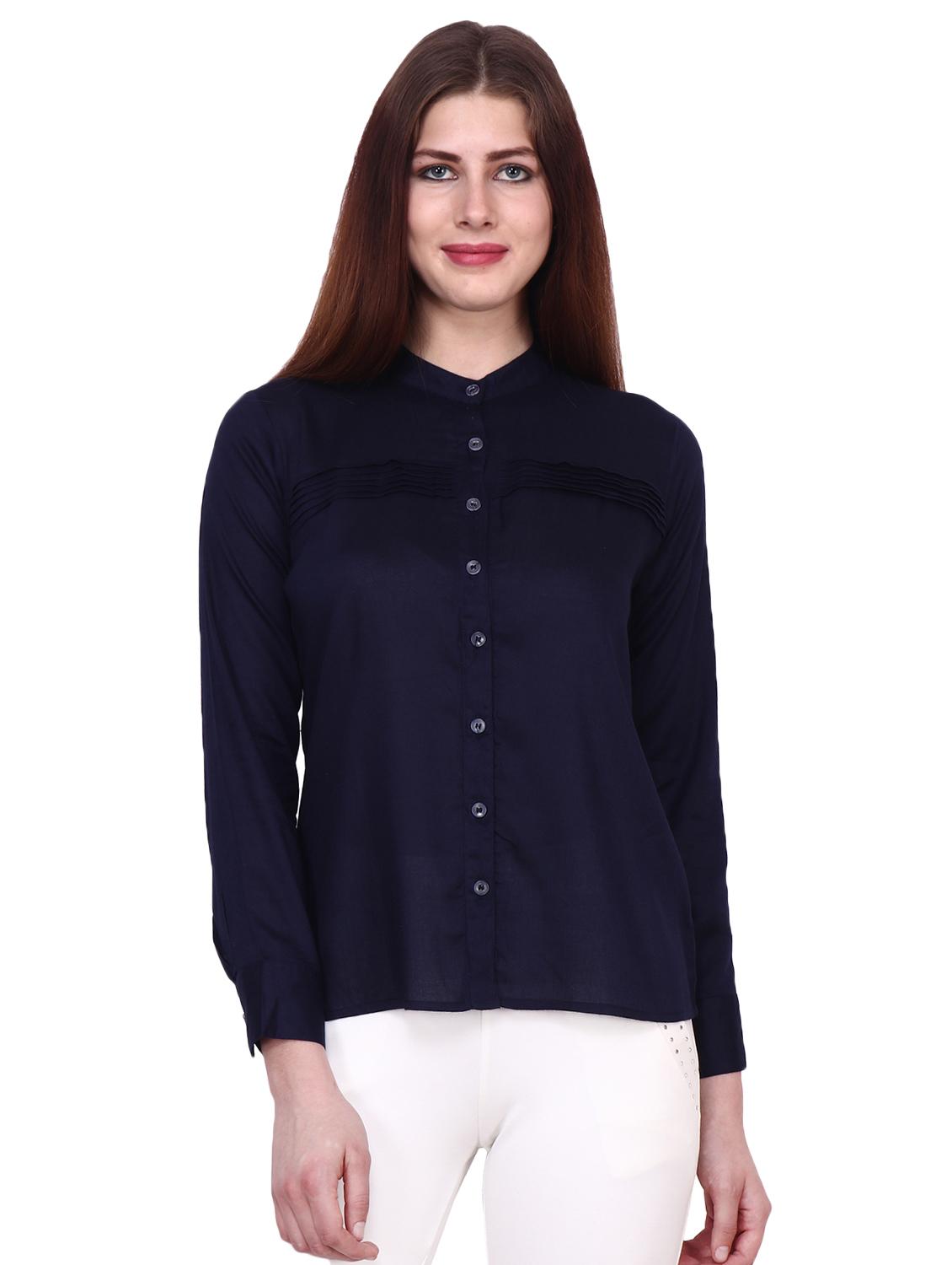 mandarin neck solid shirt  - 16962698 -  Zoom Image - 0